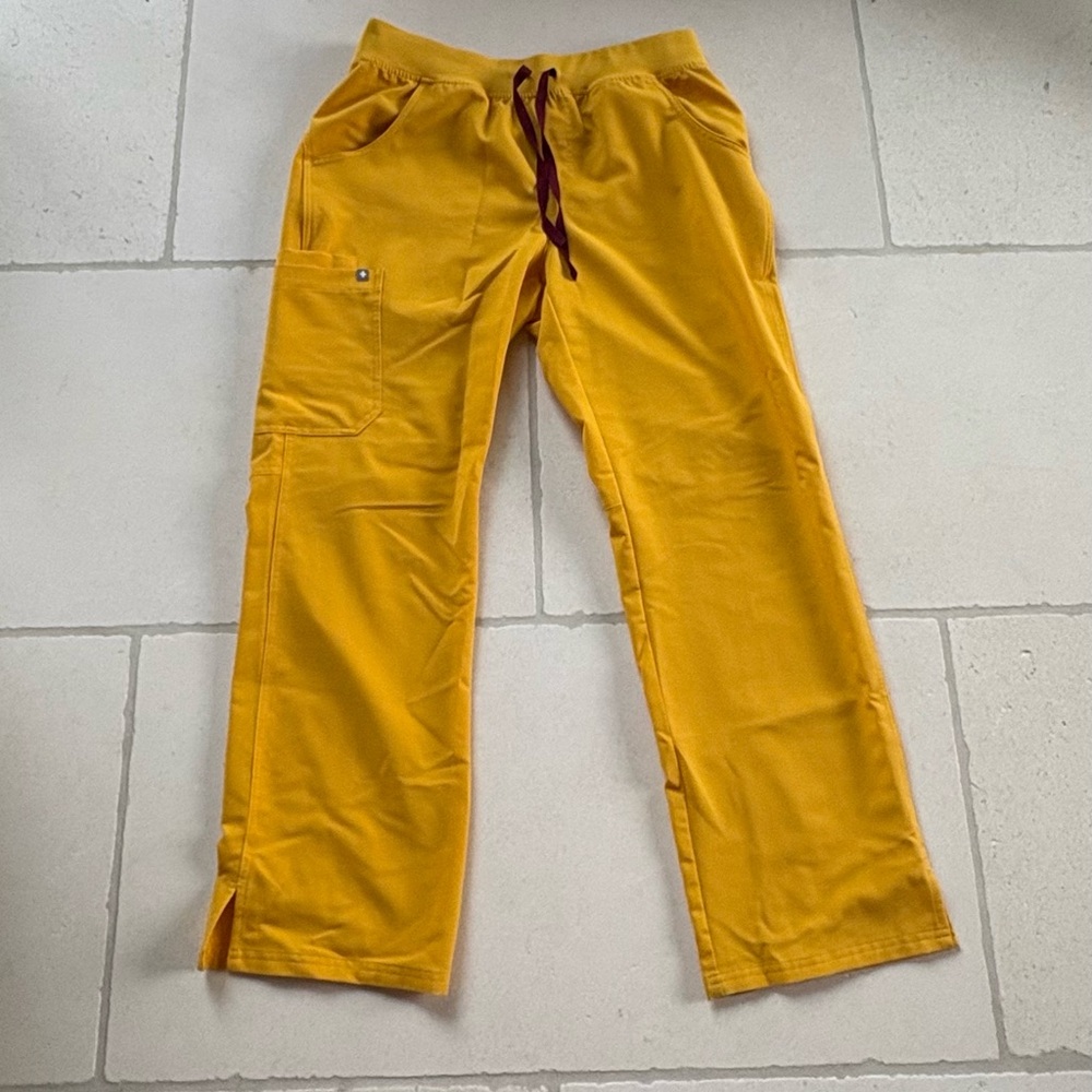 Figs Yellow Pants with Straight Leg